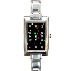 Stars Seamless Pattern Celebration Rectangle Italian Charm Watch by Amaryn4rt