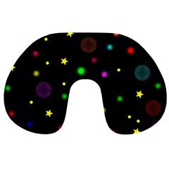 Stars Seamless Pattern Celebration Travel Neck Pillow by Amaryn4rt