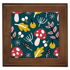 Autumn Nature Sheets Forest Framed Tile by Amaryn4rt