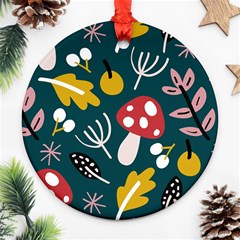 Autumn Nature Sheets Forest Ornament (round) by Amaryn4rt