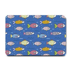 Sea Fish Blue Submarine Animals Small Doormat  by Amaryn4rt