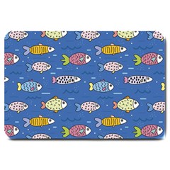 Sea Fish Blue Submarine Animals Large Doormat  by Amaryn4rt