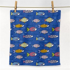 Sea Fish Blue Submarine Animals Face Towel by Amaryn4rt