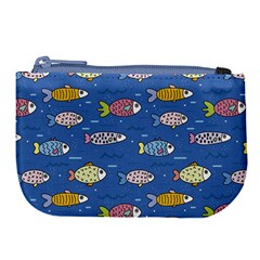 Sea Fish Blue Submarine Animals Large Coin Purse by Amaryn4rt