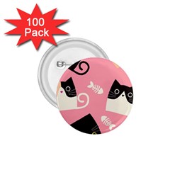 Cat Pattern Backgroundpet 1 75  Buttons (100 Pack)  by Amaryn4rt