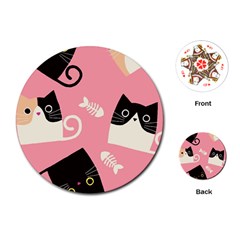 Cat Pattern Backgroundpet Playing Cards Single Design (round) by Amaryn4rt