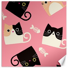 Cat Pattern Backgroundpet Canvas 20  X 20  by Amaryn4rt