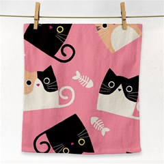 Cat Pattern Backgroundpet Face Towel by Amaryn4rt