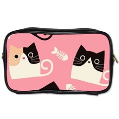 Cat Pattern Backgroundpet Toiletries Bag (two Sides) by Amaryn4rt