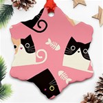 Cat Pattern Backgroundpet Ornament (Snowflake) Front