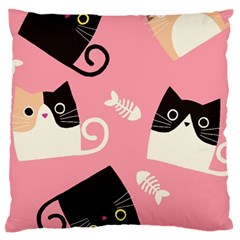 Cat Pattern Backgroundpet Standard Flano Cushion Case (one Side) by Amaryn4rt