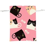 Cat Pattern Backgroundpet  Lightweight Drawstring Pouch (XL) Front