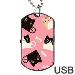 Cat Pattern Backgroundpet Dog Tag Usb Flash (two Sides)