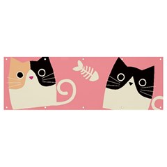 Cat Pattern Backgroundpet Banner And Sign 12  X 4 