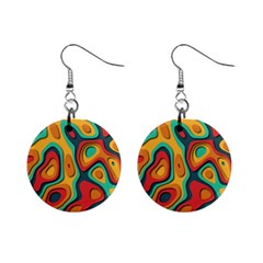 Paper Cut Abstract Pattern Mini Button Earrings by Amaryn4rt