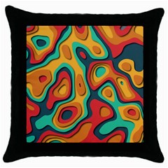 Paper Cut Abstract Pattern Throw Pillow Case (black) by Amaryn4rt