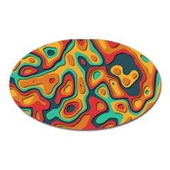 Paper Cut Abstract Pattern Oval Magnet by Amaryn4rt