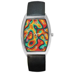 Paper Cut Abstract Pattern Barrel Style Metal Watch by Amaryn4rt