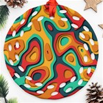 Paper Cut Abstract Pattern Round Filigree Ornament (Two Sides) Front