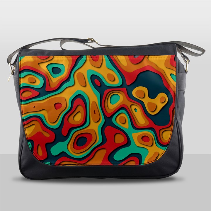 Paper Cut Abstract Pattern Messenger Bag