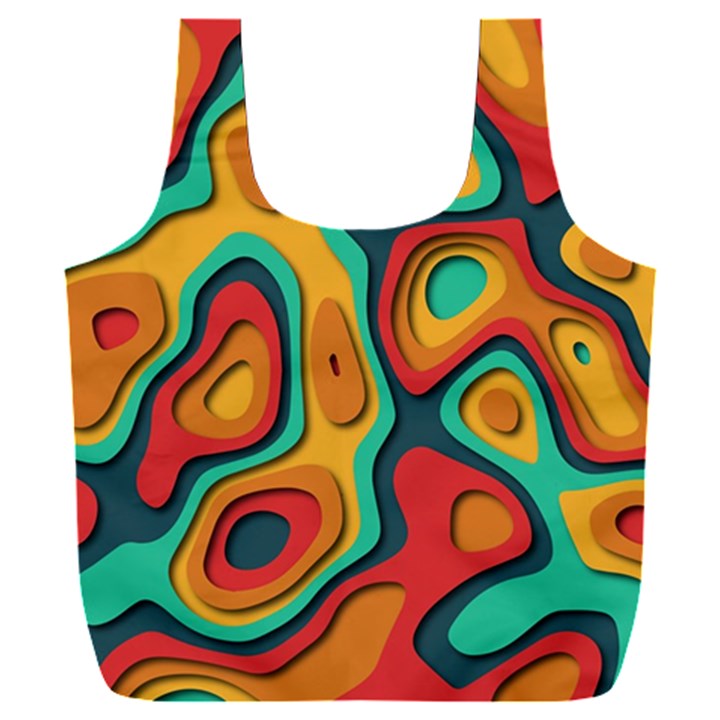 Paper Cut Abstract Pattern Full Print Recycle Bag (XXXL)