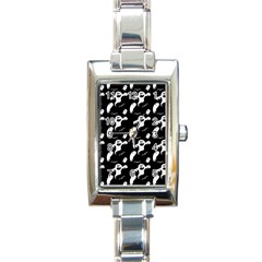 Halloween Background Ghost Pattern Rectangle Italian Charm Watch by Amaryn4rt