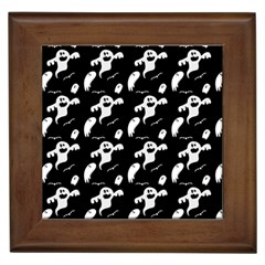 Halloween Background Ghost Pattern Framed Tile by Amaryn4rt