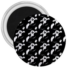 Halloween Background Ghost Pattern 3  Magnets by Amaryn4rt