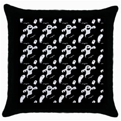 Halloween Background Ghost Pattern Throw Pillow Case (black) by Amaryn4rt