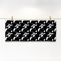 Halloween Background Ghost Pattern Hand Towel by Amaryn4rt