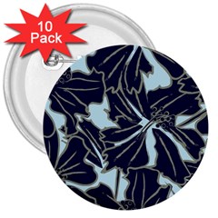 Floral Print Art Pattern Design 3  Buttons (10 Pack)  by Amaryn4rt