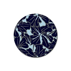 Floral Print Art Pattern Design Rubber Coaster (round) by Amaryn4rt