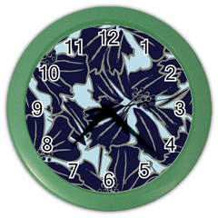 Floral Print Art Pattern Design Color Wall Clock by Amaryn4rt