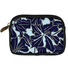 Floral Print Art Pattern Design Digital Camera Leather Case by Amaryn4rt