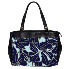 Floral Print Art Pattern Design Oversize Office Handbag (2 Sides) by Amaryn4rt