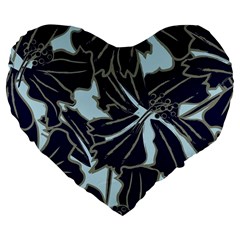 Floral Print Art Pattern Design Large 19  Premium Flano Heart Shape Cushions by Amaryn4rt