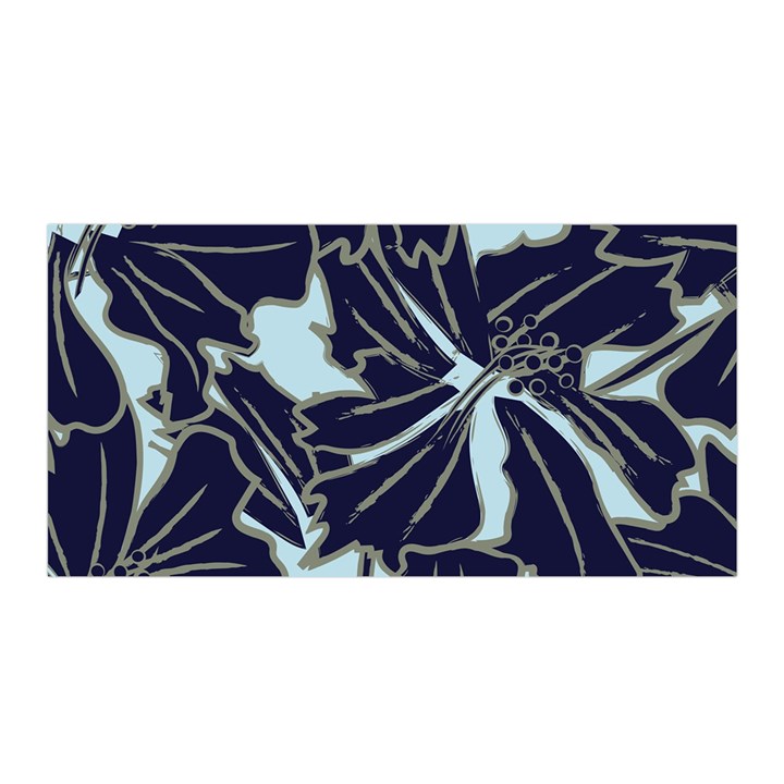 Floral Print Art Pattern Design Satin Wrap 35  x 70 