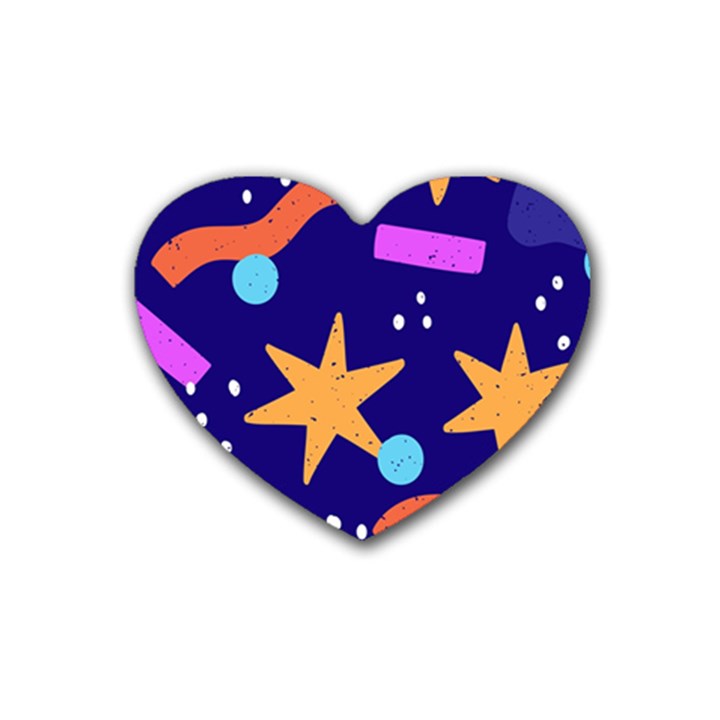 Star Abstract Pattern Wallpaper Rubber Coaster (Heart)