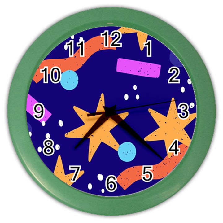 Star Abstract Pattern Wallpaper Color Wall Clock