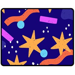 Star Abstract Pattern Wallpaper Double Sided Fleece Blanket (medium)  by Amaryn4rt