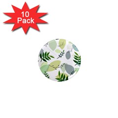 Leaves Foliage Pattern Abstract 1  Mini Magnet (10 Pack)  by Amaryn4rt