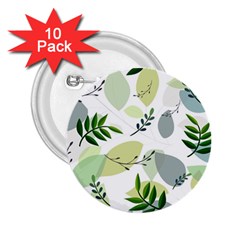 Leaves Foliage Pattern Abstract 2 25  Buttons (10 Pack)  by Amaryn4rt