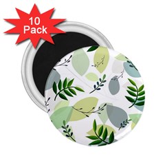 Leaves Foliage Pattern Abstract 2 25  Magnets (10 Pack)  by Amaryn4rt