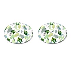 Leaves Foliage Pattern Abstract Cufflinks (oval) by Amaryn4rt