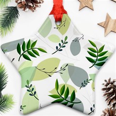 Leaves Foliage Pattern Abstract Star Ornament (two Sides) by Amaryn4rt