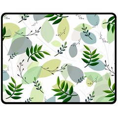 Leaves Foliage Pattern Abstract Double Sided Fleece Blanket (medium)  by Amaryn4rt