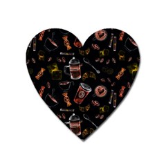 Coffee Watercolor Background Heart Magnet by Amaryn4rt