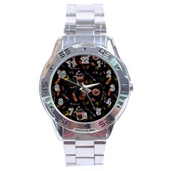 Coffee Watercolor Background Stainless Steel Analogue Watch by Amaryn4rt