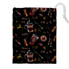 Coffee Watercolor Background Drawstring Pouch (5xl) by Amaryn4rt