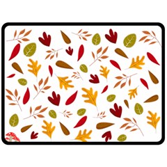 Leaves Fall Autum Colors Season Fleece Blanket (large)  by Amaryn4rt